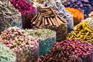 Images Dated 24th June 2014: United Arab Emirates, Dubai. Spices for sale at the souk