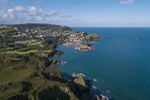 Images Dated 9th May 2018: United Kingdom, Devon, North Devon coast, Ilfracombe, aerial view over the town