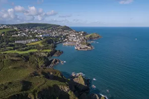 United Kingdom, Devon, North Devon coast, Ilfracombe, aerial view over the town
