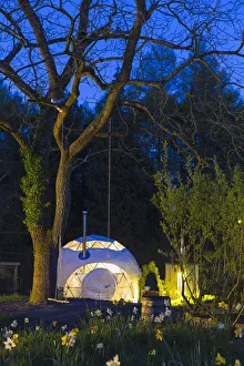 United Kingdom, England, Gloucestershire, Coleford. Glamping at the Dome Garden