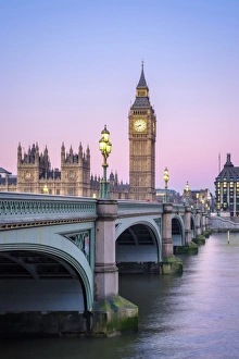 United Kingdom, England, London. Westminster Bridge in front of Palace of Westminster