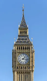 United Kingdom, England, London. Clock tower of Big Ben (Elizabeth Tower), which stands