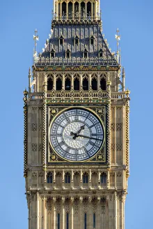 United Kingdom, England, London. Clock face of Big Ben (Elizabeth Tower), which stands