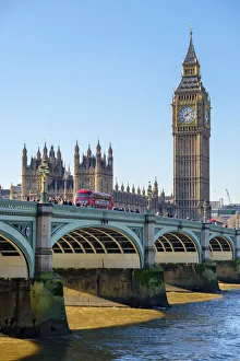 United Kingdom, England, London. Westminster Bridge on River Thames, in front of Palace