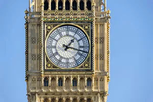 United Kingdom, England, London. Clock face of Big Ben (Elizabeth Tower), which stands