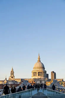 Foot Bridge Prints: United Kingdom, England, London, City of London, St. Pauls cathedral