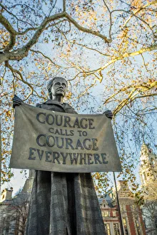 United Kingdom, England, London, Westminster, 2018 statue of the suffragist Dame