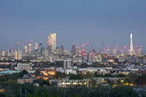 Images Dated 28th May 2020: United Kingdom, England, London, View of the City of London skyline from Parliament Hill
