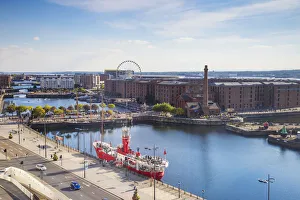 United Kingdom, England, Merseyside, Liverpool, View of Albert Docks the Wheel of