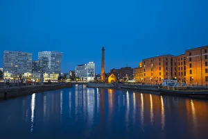 United Kingdom, England, Merseyside, Liverpool, Canning Dock, View of docks looking