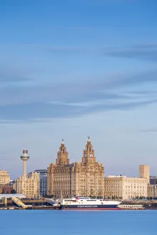 United Kingdom, England, Merseyside, Liverpool, View of Liverpool skyline