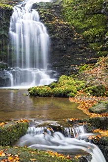 United Kingdom, England, North Yorkshire, Settle, Scaleber Force in Autumn
