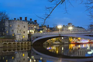 United Kingdom, England, North Yorkshire, York. Kendal Bridge at dusk