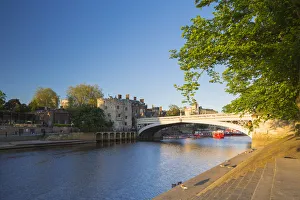 United Kingdom, England, North Yorkshire, York. Mid-summer evening light on Lendal Bridge