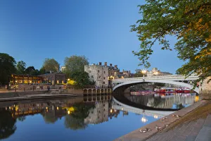 United Kingdom, England, North Yorkshire, York. Kendal Bridge at dusk