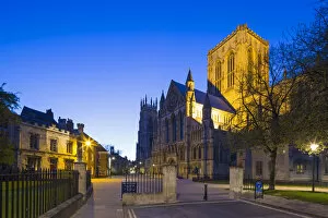 Images Dated 5th June 2014: United Kingdom, England, North Yorkshire, York. The Minster at dusk