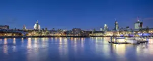 Saint Pauls Prints: United Kingdom, UK, England, View of skyline with Saint Pauls Cathedral and the City