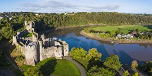 United Kingdom, Wales, Gwent, Chepstow Castle, River Wye