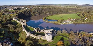 Images Dated 8th November 2017: United Kingdom, Wales, Gwent, Chepstow Castle, River Wye