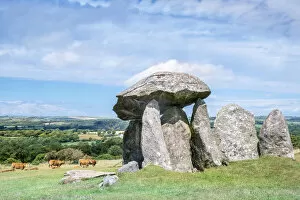 Images Dated 28th May 2020: United Kingdom, Wales, Pembrokeshire, Nevern. Pentre Ifan Neolithic (New Stone Age