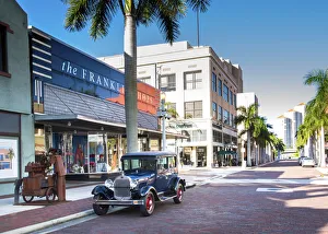 Automobile Prints: United States, Florida, Fort Myers, Downtown, 1928 Ford Model A, Henry Ford Wintered