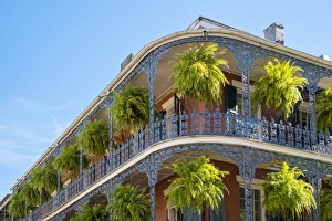 United States, Louisiana, New Orleans. French Quarter balconies on Royal Street