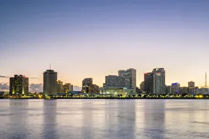 United States, Louisiana, New Orleans. View of downtown New Orleans skyline from across