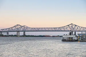 United States, Louisiana, New Orleans. Crescent City Connection, twin span bridges