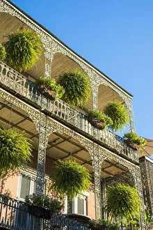 United States, Louisiana, New Orleans. French Quarter balconies on Royal Street
