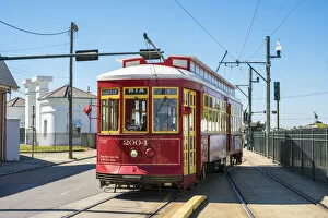 United States, Louisiana, New Orleans, Midcity. Canal Street streetcar line