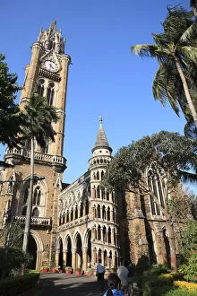 Images Dated 10th April 2008: University library and clock tower (1869-1878), Mumbai, Maharashtra, India
