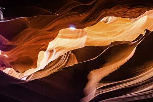 Natural Wonder Collection: Upper Antelope Canyon, Arizona, USA. Shadows and lights in this famous slot canyon