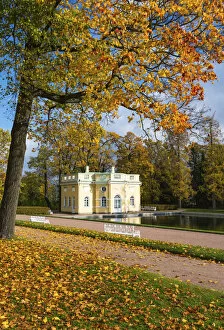 Royal Gallery: Upper Bathhouse pavilion in autumn, Catherine Park, Pushkin (Tsarskoye Selo), near St