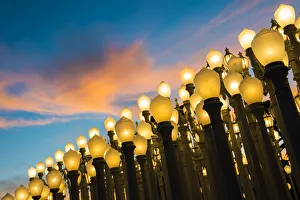 Art Gallery Prints: Urban Light Sculpture, LACMA, Los Angeles, California, USA