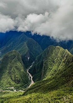 Incan Gallery: Urubamba River, elevated view from Machu Picchu Mountain, Cusco Region, Peru