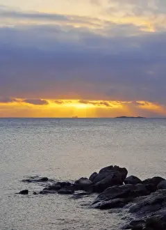 Uruguay, Colonia Department, Colonia del Sacramento, Sunset over Rio de La Plata viewed