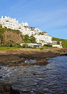 Uruguay, Maldonado Department, Punta Ballena, View of the Casapueblo, hotel, museum