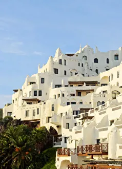 Uruguay, Maldonado Department, Punta Ballena, View of the Casapueblo, hotel, museum