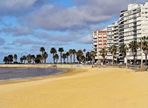 Uruguay, Montevideo, View of the Pocitos Beach on the River Plate