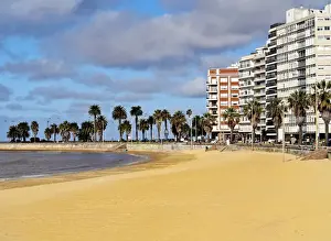Uruguay, Montevideo, View of the Pocitos Beach on the River Plate