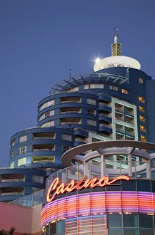 Uruguay Prints: Uruguay, Punta del Este, Conrad Hotel and Casino. evening