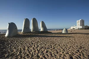 Images Dated 1st June 2009: Uruguay, Punta del Este, Playa Brava beach, La Mano en la Arena, Hand in the Sand