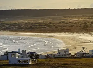 Uruguay Prints: Uruguay, Rocha Department, Elevated view of the beach in Cabo Polonio