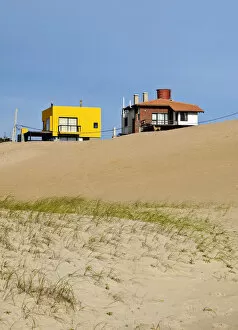 Uruguay, Rocha Department, Punta del Diablo, Houses on the dunes