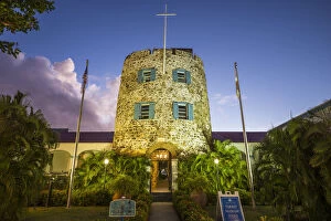 Images Dated 30th October 2017: U.S. Virgin Islands, St. Thomas, Charlotte Amalie, Bluebeards Castle, dawn
