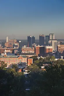 Birmingham Prints: USA, Alabama, Birmingham, high angle view from Red Mountain, morning
