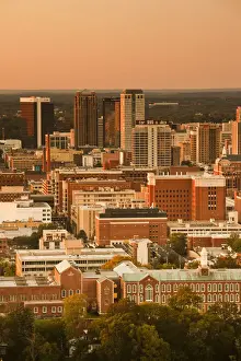 Birmingham Prints: USA, Alabama, Birmingham, high angle view from Vulcan Park, dusk