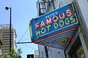 Images Dated 11th June 2009: USA, Alabama, Birmingham, Petes Famous Hot Dogs, Neon Sign, 80 Years In Business