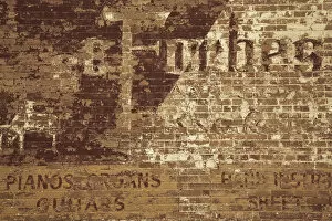 USA, Alabama, Decatur, faded wall advertsing sign