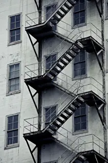 Alabama Prints: USA, Alabama, Mobile, Van Antwerp Building fire escape detail, first skyscraper in Alabama
